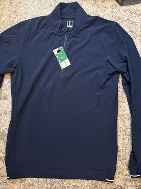 Decahthlon Navy Quarter-Zip Pullover wind resistant